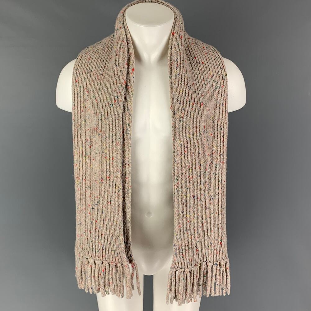 LOUIS VUITTON Oatmeal Multi-Color Knitted Fringe Scarf - Picture 4 of 4